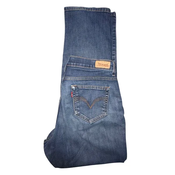 Levis 512 Perfectly Slimming Straight Leg Jeans Blue Medium Wash Womens 10M L29 - Image 5