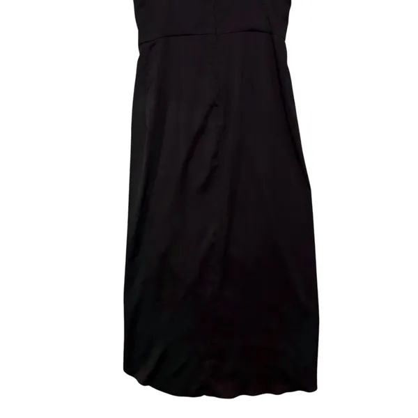 Lulus Black V Neck Spaghetti Strap Draped Midi evening Party elegant‎ Dress S - Image 8