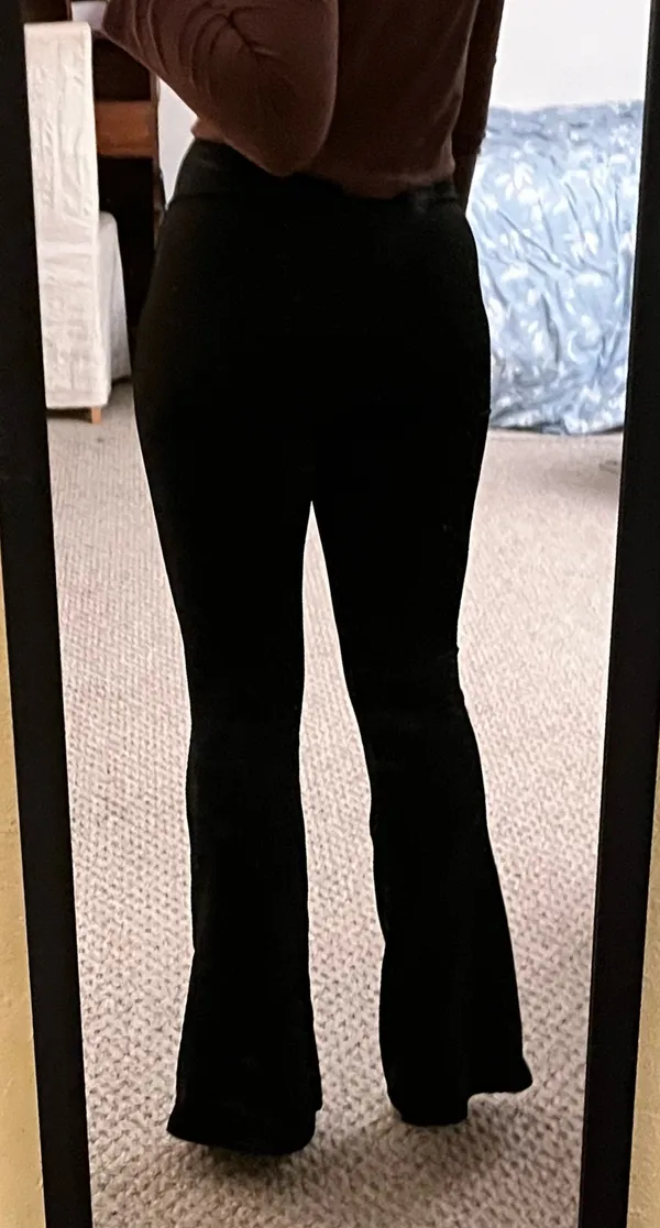 Black Yoga Pants Crossover Waist - Image 2