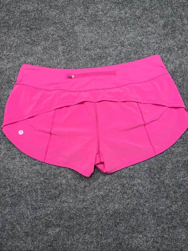 Lululemon Speed Up Shorts in the bright Sonic Pink colorway - Image 3