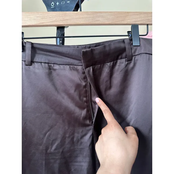 Zara Women’s Straight Leg Pants Satin Like Size Medium Brown‎ 5427/401/716 - Image 8