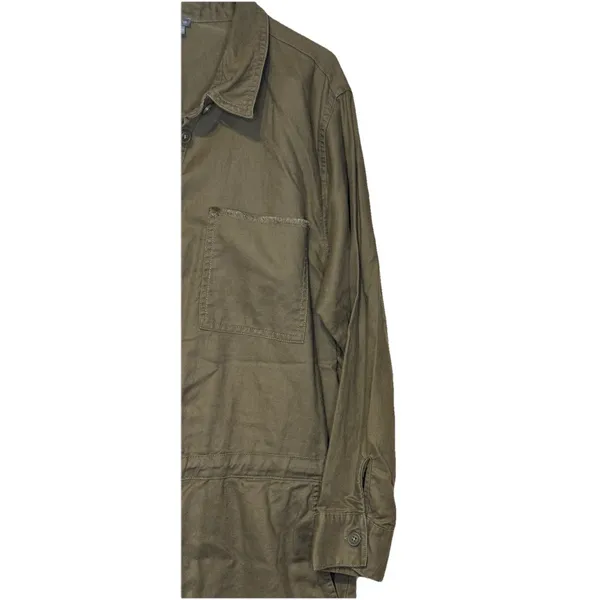 Aerie‎ Women's Romper One-piece Long Sleeve Button Up Pockets Olive Green Large - Image 2