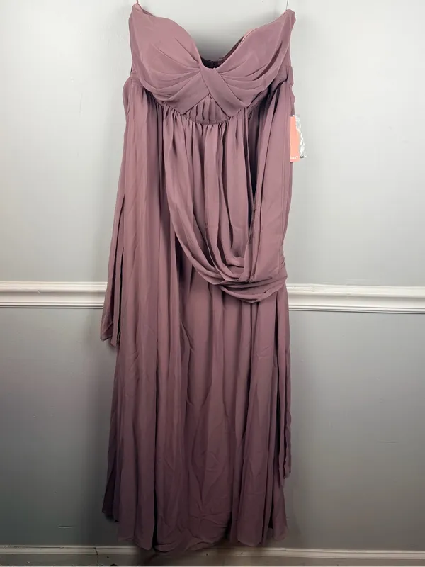 New birdy grey Grace Dress in Chiffon Dark Mauve size curve 1X - Image 4