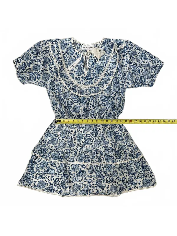 Maisie 100% Cotton Paisley Elastic Waist Mini Dress Blue NWT Small - Image 5