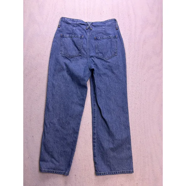 J.Crew Slim Wide Leg Jeans Women 28 Blue High Rise Carpenter Workwear - Image 10
