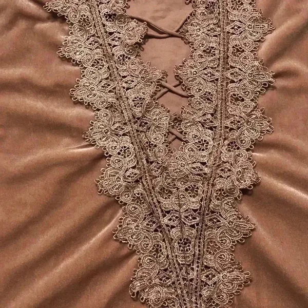 DO+BE Blush Velvet Lace‎ Up Back Halter Tank Top Y14120 Small NEW - Image 7