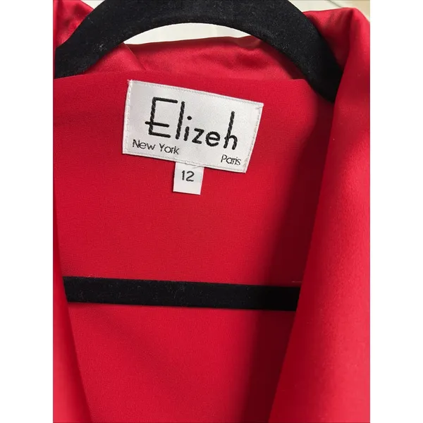 Elizeh Lily & Taylor Red Double Breasted Coat Dress Womens Size 12 Vintage - Image 4