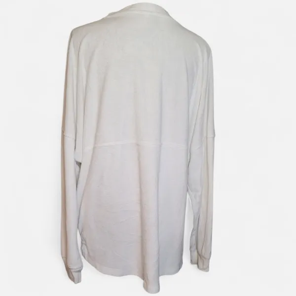 PINK Victoria's Secret White V-Neck Sweatshirt - Image 3