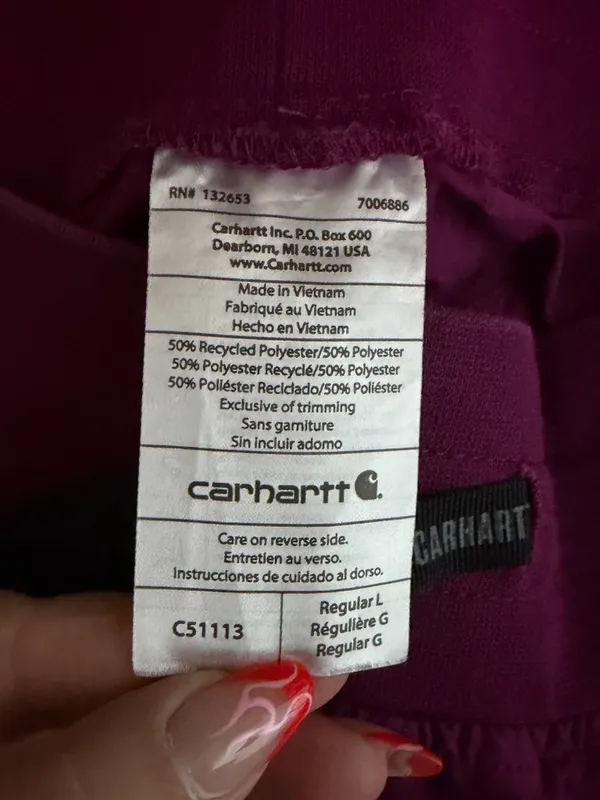 Carhartt Force Women L Wine Maroon Essential Jogger Scrub Pants Medical Nurse - Image 7