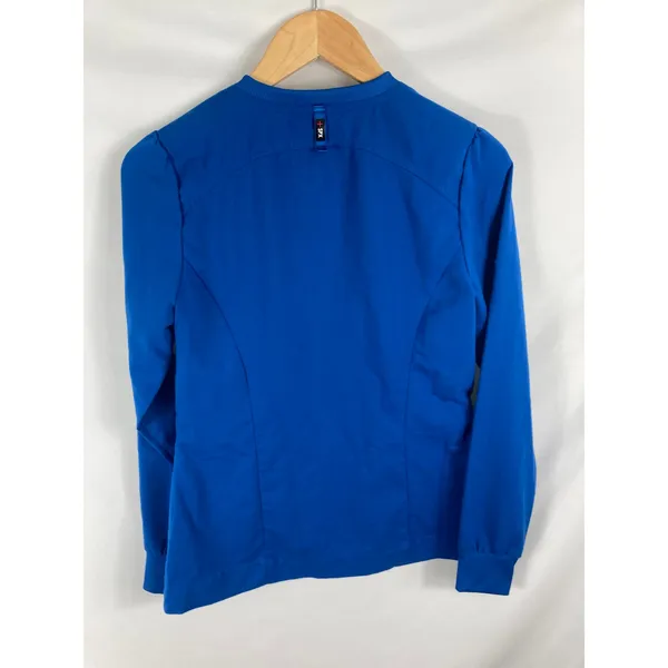 Greys Anatomy Blue Long Sleeve Zip Up Scrub Top Size XS - Image 5
