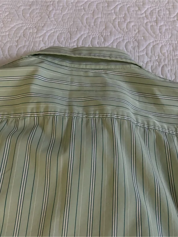 Ralph Lauren Light Green Striped Button Down Shirt Size Large - Image 8