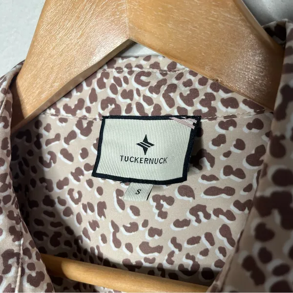 Tuckernuck Hayes Beige Brown Leopard Print Drop Waist Mini Shirt Dress - Image 8