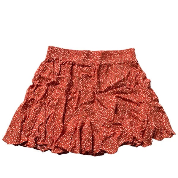 Loft Florence Burnt Orange Polka Dot Skirt S - Image 2