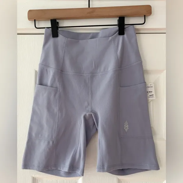 Free People Movement Never Better Pocket Bike‎ Shorts Lavender Size X-Small NWT - Image 3