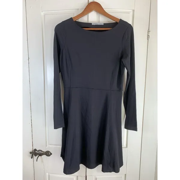 Athleta LS‎ Black Dress Small LBD Minimal Athleisure Capsule Wardrobe Basic READ - Image 3