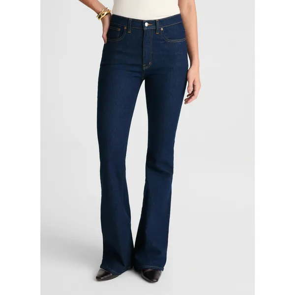 NEW Madewell The Stretch Flare Jean Rinse Wash Dark Blue High Rise US 26 - Image 2