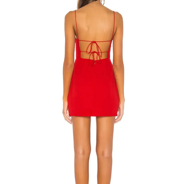 superdown Red Square-Neck Spaghetti Strap Mini Dress - Image 2