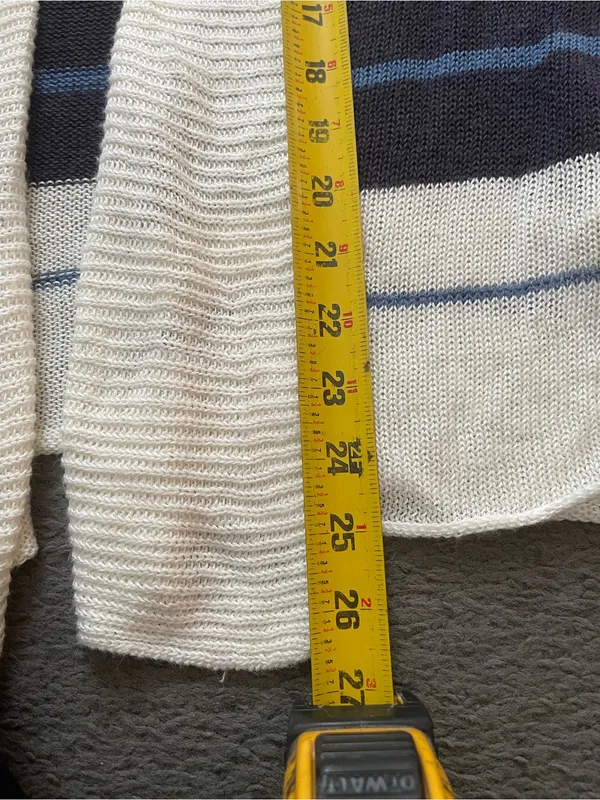 Lucky Brand Open-Front Striped Cardigan in Cream and Navy - Image 6