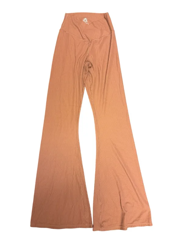 Sunzel Ribbed Flare Leggings – Light Brown Clay, Size S, NWOT - Image 2