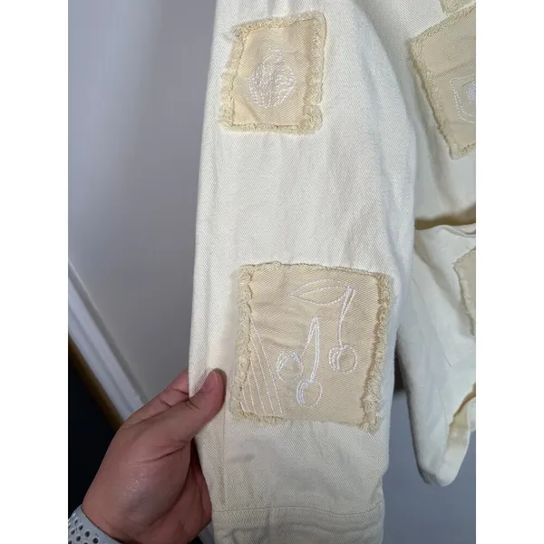 Zara Bloggers‎ Favorite Overshirt Jacket Embroidered Patches Womens Size Small - Image 5