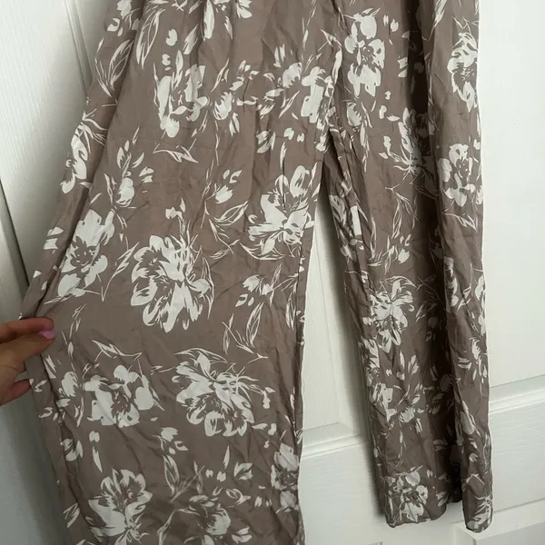 Baltic Born Floral Wide Leg pants in Brown and White - Image 2