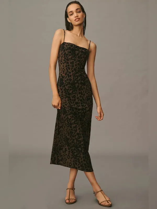 Reformation Elise Knit Dress in Tana Leopard XL - Image 3