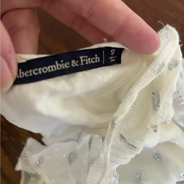 Abercrombie & Fitch Metallic Dot Ruffle Wrap Top Size S - Image 2