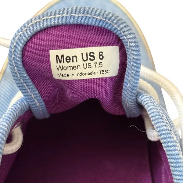 Vans‎ Blue Denim Sneakers Women's Sz 7.5 Washed Twill Skater Grunge - Image 7