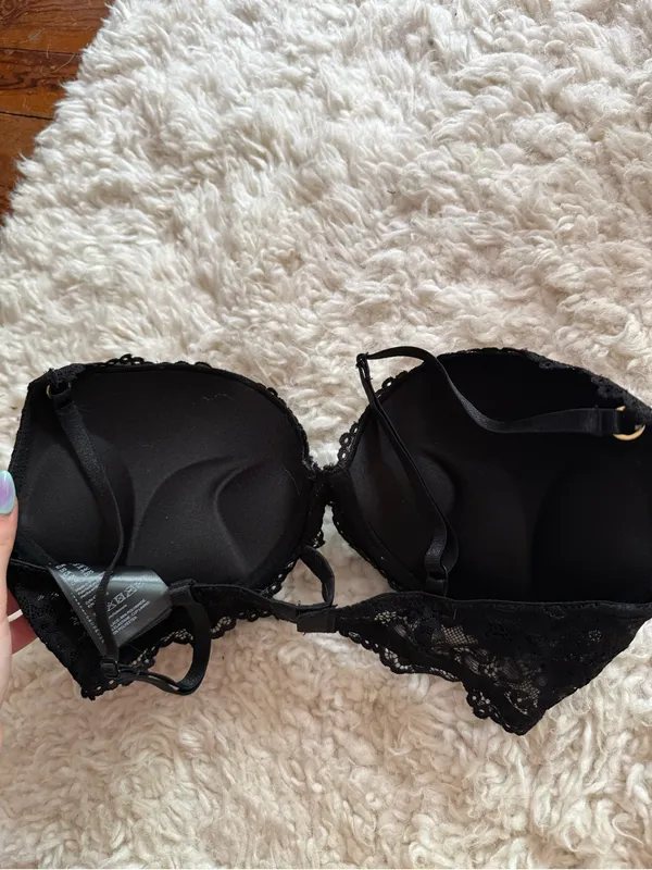H&M Black Lace Double Push-Up Bra - Image 2