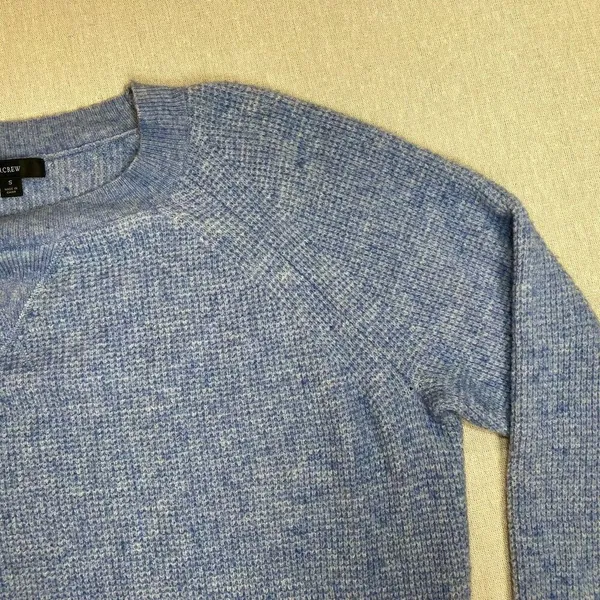 J. Crew | Light Blue Waffle Knit Wool & Alpaca Blend Crewneck Sweater \ Small - Image 5