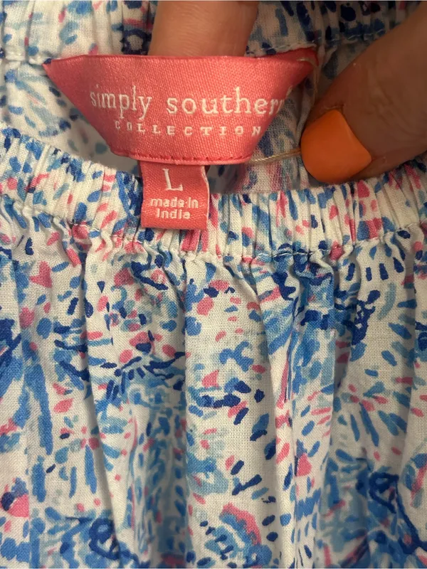 Simply Southern Light Blue Floral Tiered Sundress - Image 4