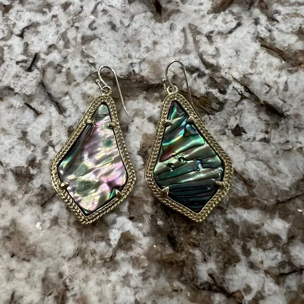 Kendra Scott Alex Gold Plated Abalone Style Earrings - Image 2