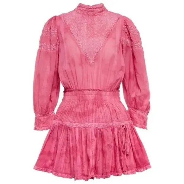 NEW NWT LoveShackFancy Viola Mini Babydoll Dress Pink XS - Image 5