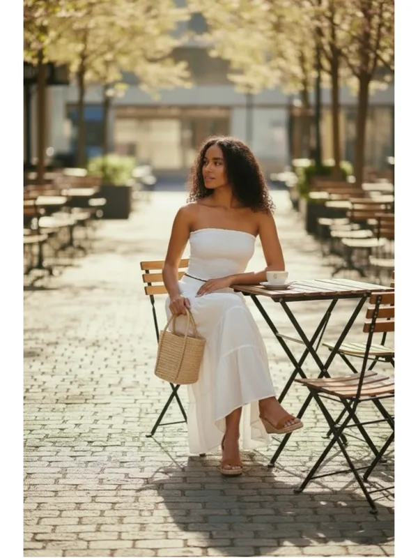 Women's LEAU White Reverie Ruffle Two Piece Skirt Set M - Image 2