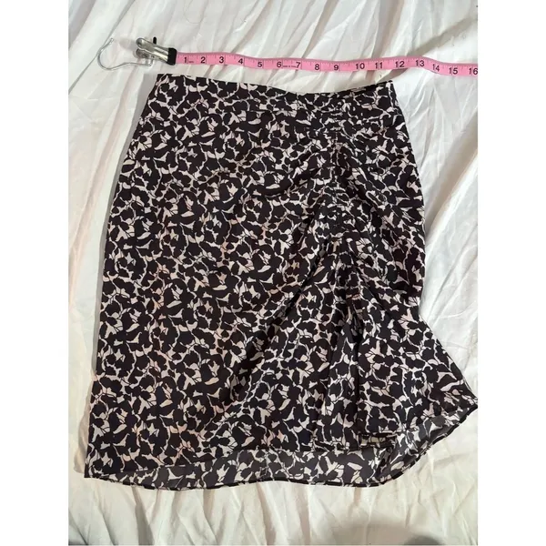 Isabel Marant Étoile Floral Ruched Ruffle Skirt Black Beige French Designer - Image 4