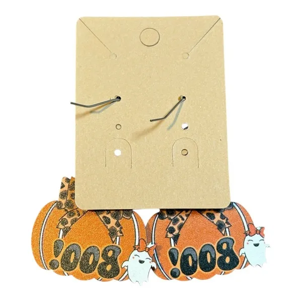 Halloween Pumpkin Earrings Boo Leopard Bow Ghost Dangle Drop Earrings New‎ - Image 4