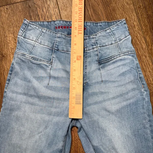 Lucky Brand Stevie High Rise Flare Jeans Light Wash 2/26 Double Button Boho - Image 7