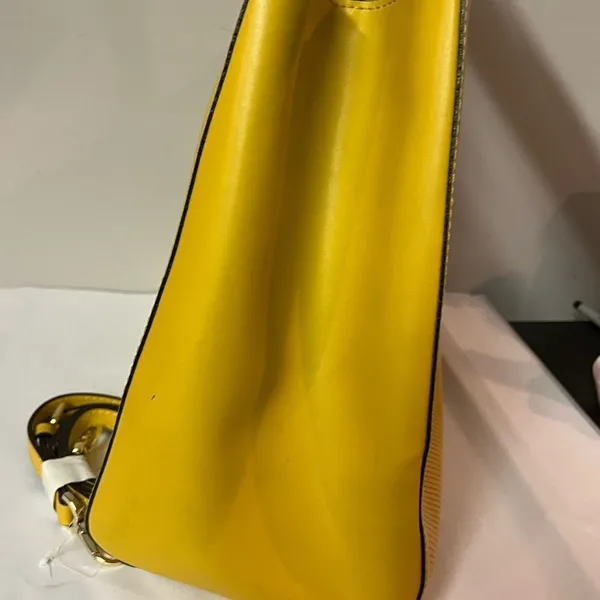 A. Bellucci Italian leather mustard‎ yellow bag B93 - Image 7