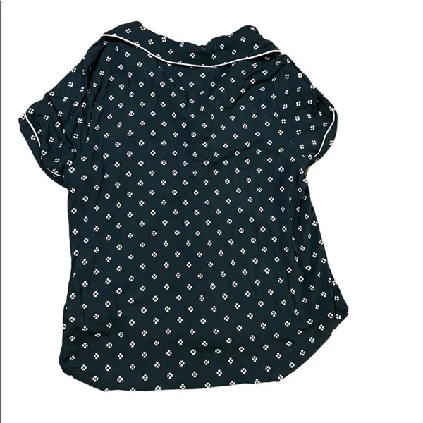 Kate Spade black pink polka dot‎ pajama top sz L - Image 2