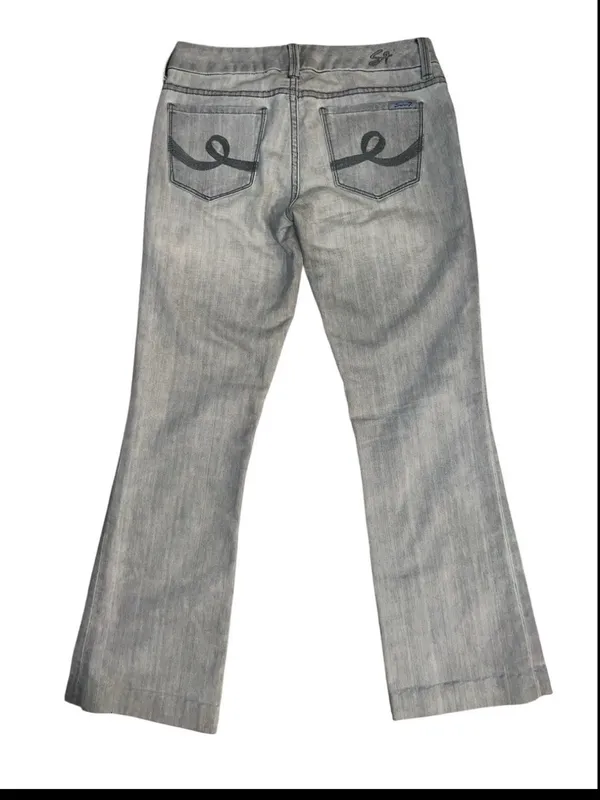 Seven7 Women's Y2K Light Gray Bootcut Flare Jeans - Image 2