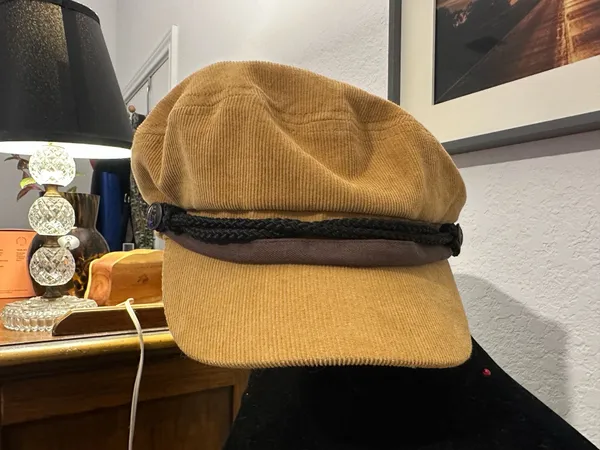 Peter Grimm Corduroy Baker Boy Hat with Anchor Detail - Image 5