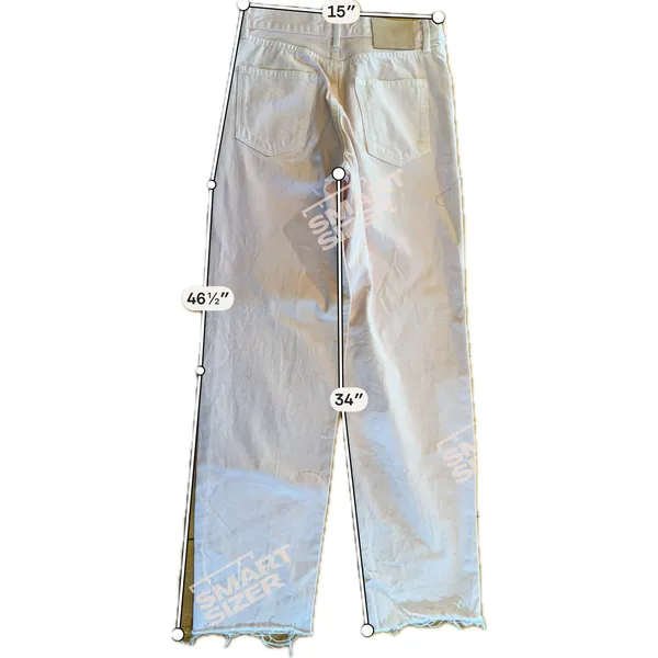 ZARA Jeans Womens Size‎ 8 Blush Pink High Rise Straight Leg Raw Hem - Image 2