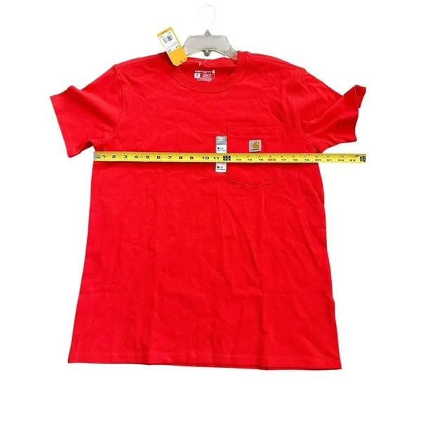 Carhartt Shirt Women Medium Orange Heavyweight Loose Fit Pocket Tee Workwear NWT - Image 3