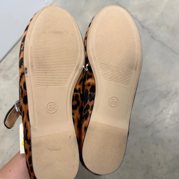 A New Day Leopard Print Crisscross Mary Jane Flats Brown Animal Print Size 6.5 - Image 4
