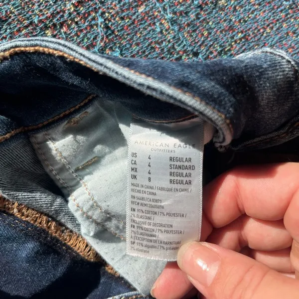 American Eagle Super Hi-Rise Jegging Women’s 4R Distressed Dark Wash Stretch Y2K - Image 16
