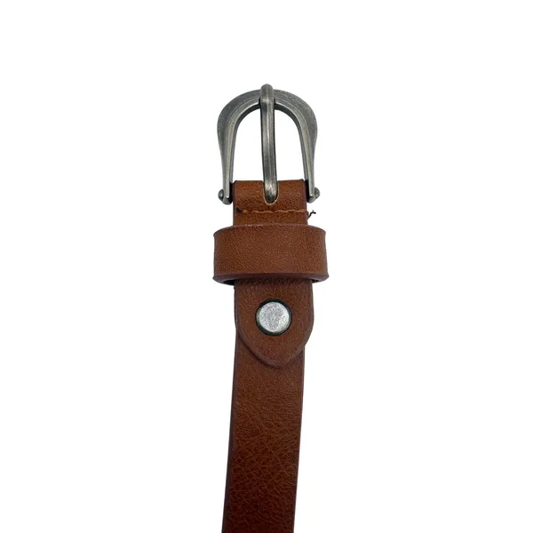 Western‎ Turquoise Studded Brown Faux Leather Scalloped Belt M/L Concho Silver - Image 5