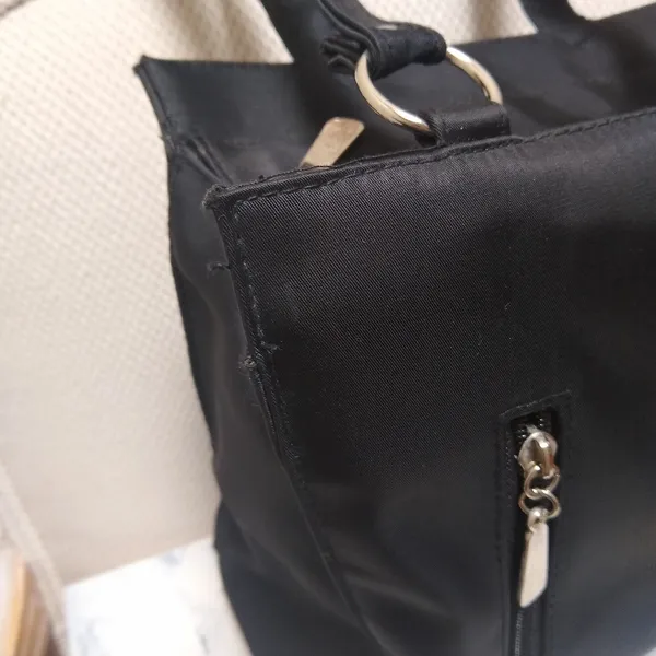 Vintage 90s Nylon Shoulder Bag Silver - Image 2