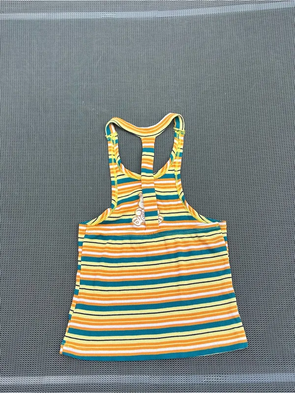 Care Bears Sunshine Bear Sleeveless Graphic Halter Tank Top Women's xs‎ striped - Image 7