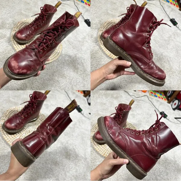 Dr. Martens Women’s Pascal Cherry Shiraz Buttero Leather 8-Eye Boots Size 6 - Image 16