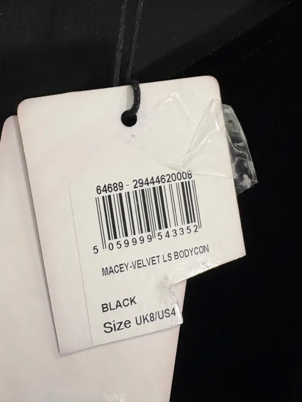 NEW REISS Macey Velvet Midi Dress in Black Size 4 - Image 13